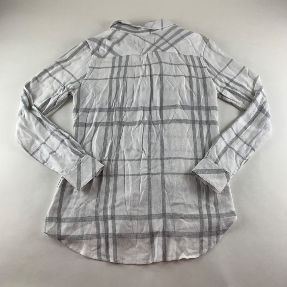 Rails White Plaid Softened Flannel Button Front S… - image 4